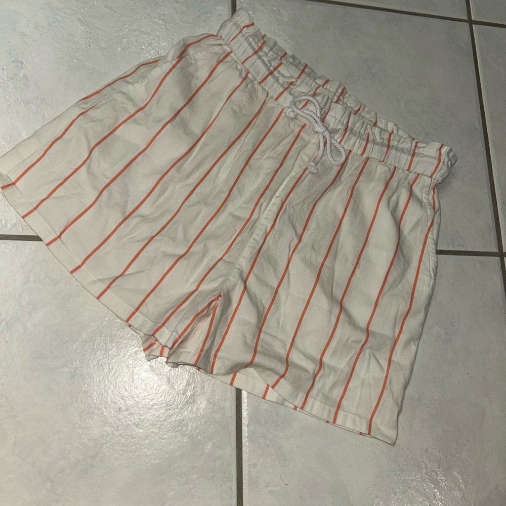 Abound High Waist Women's Pajama Shorts in Cream and Orange